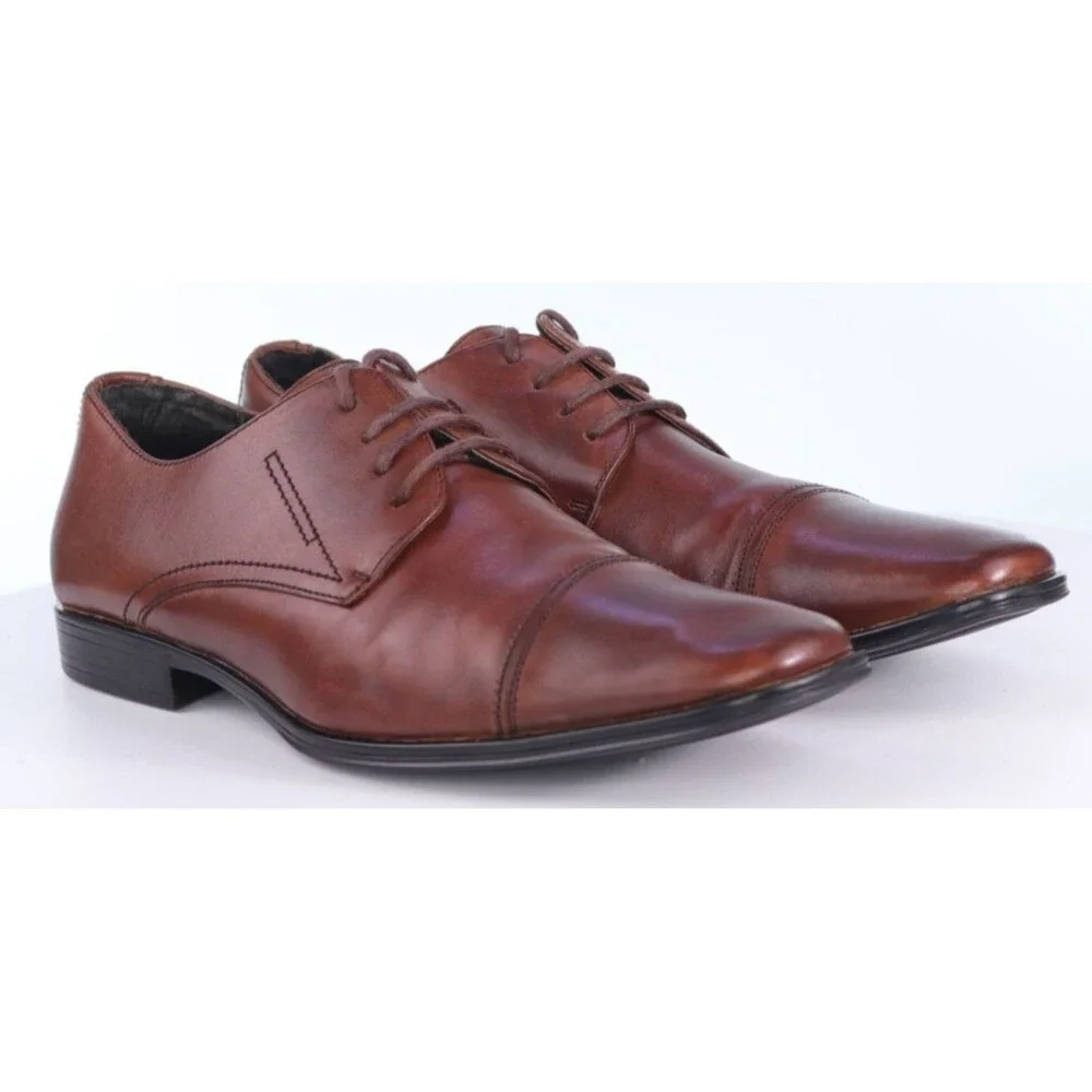 Stacy Adams Men's Cap Toe Dress Shoes Size 10.5 M Leather Brown